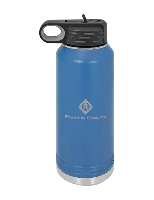 Polar Camel 32 oz Powder Coated Royal Vacuum Insulated Water Bottle w/Franklin Electric Logo