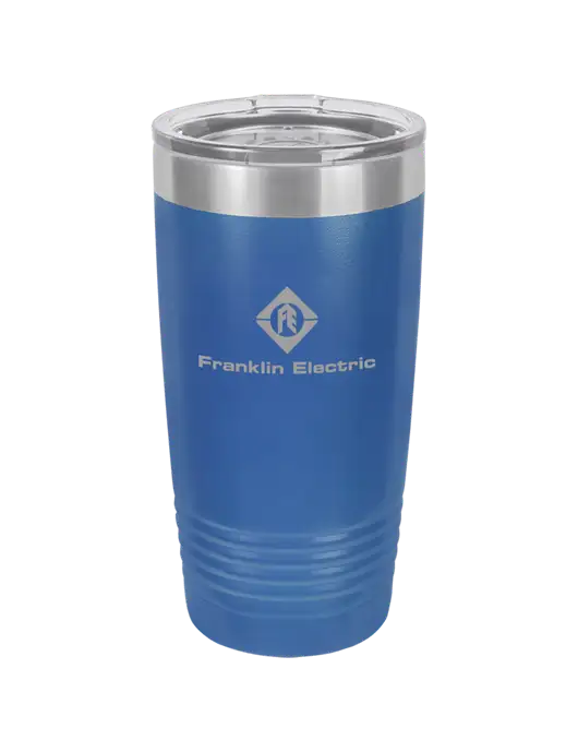 Polar Camel 20 oz Powder Coated Royal Vacuum Insulated Tumbler w/Franklin Electric Logo