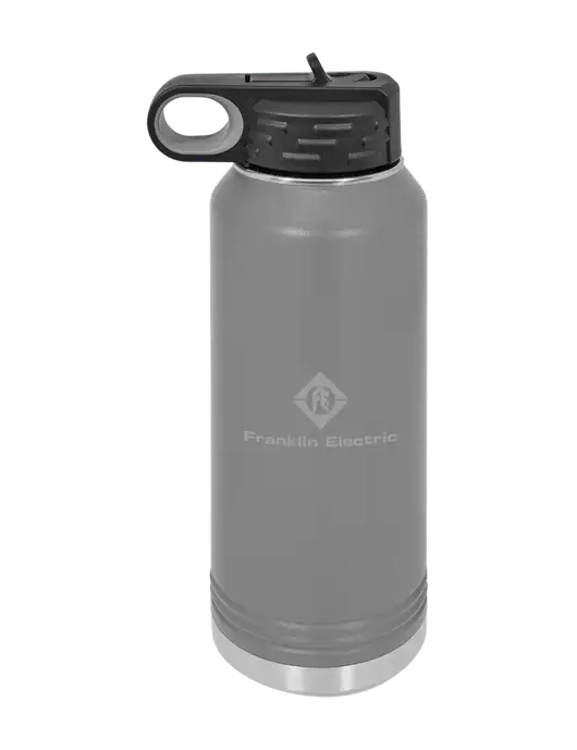 Polar Camel 32 oz Powder Coated Grey Vacuum Insulated Water Bottle w/Franklin Electric Logo
