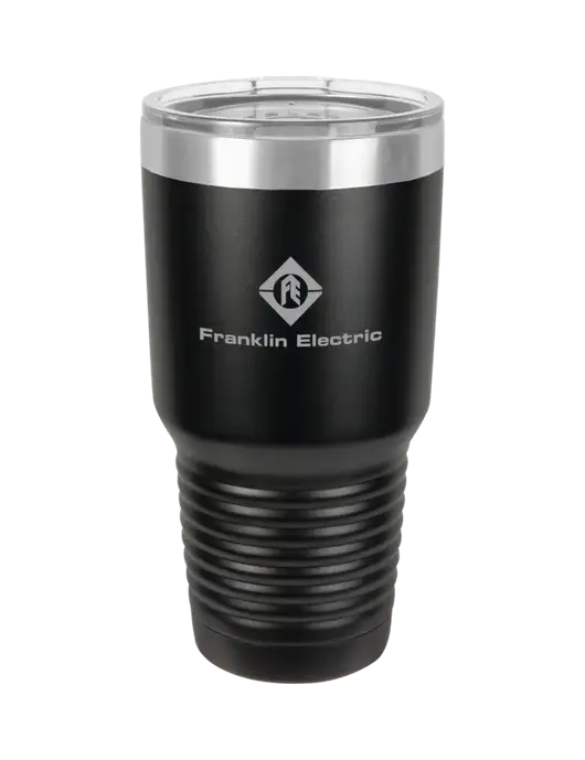 Polar Camel 30 oz Powder Coated Black Vacuum Insulated Tumbler w/Franklin Electric Logo