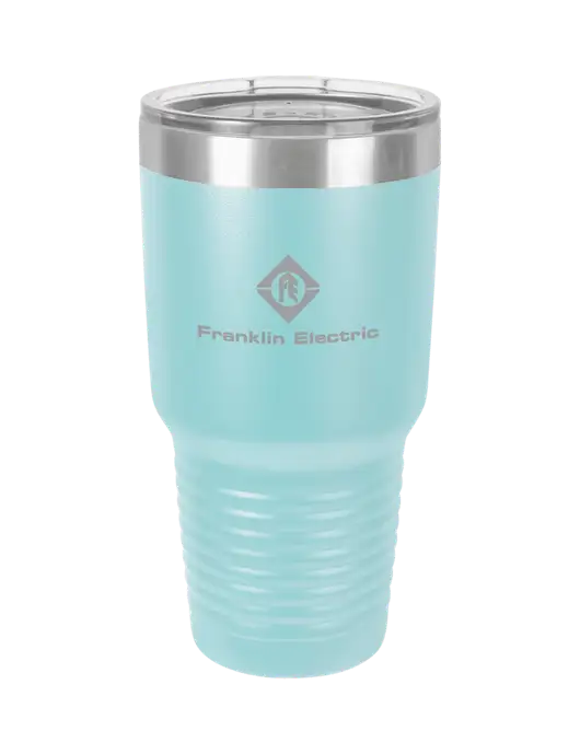 Polar Camel 30 oz Powder Coated Light Blue Vacuum Insulated Tumbler w/Franklin Electric Logo