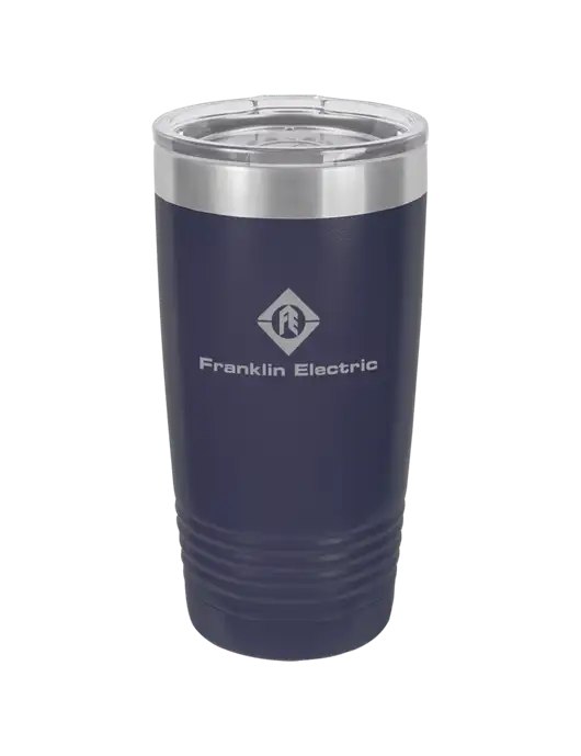Polar Camel 20 oz Powder Coated Navy Vacuum Insulated Tumbler w/Franklin Electric Logo