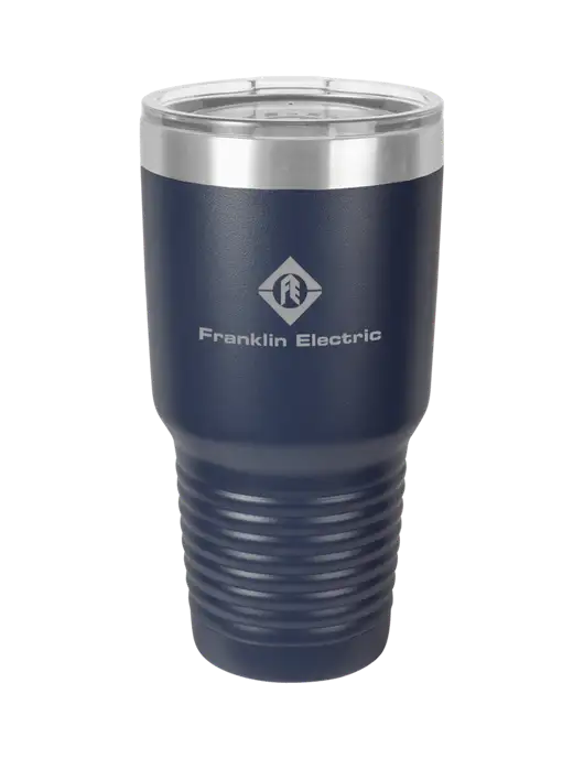 Polar Camel 30 oz Powder Coated Navy Vacuum Insulated Tumbler w/Franklin Electric Logo