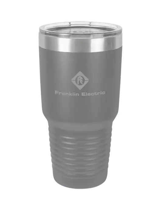 Polar Camel 30 oz Powder Coated Grey Vacuum Insulated Tumbler w/Franklin Electric Logo