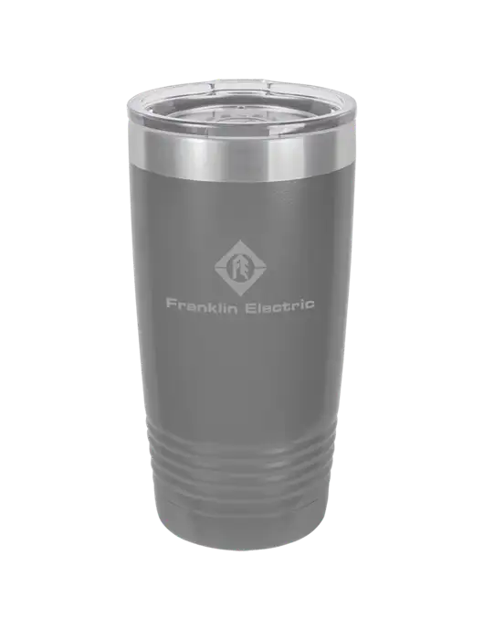 Polar Camel 20 oz Powder Coated Grey Vacuum Insulated Tumbler  w/Franklin Electric Logo