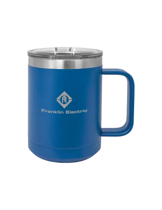 Polar Camel 15 oz Powder Coated Royal Vacuum Insulated Mug with Slider Lid w/Franklin Electric Logo