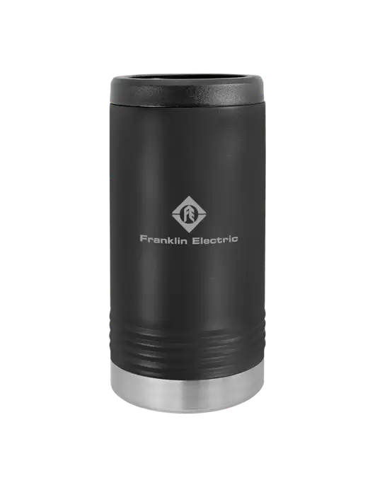 Polar Camel Powder Coated Black Vacuum Insulated Slim Beverage Holder w/Franklin Electric Logo