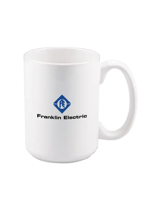 15 oz White Ceramic Mug w/Franklin Electric Logo