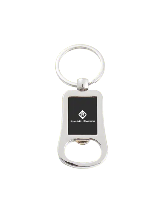 Silver & Black Bottle Opener Keychain w/Franklin Electric Logo
