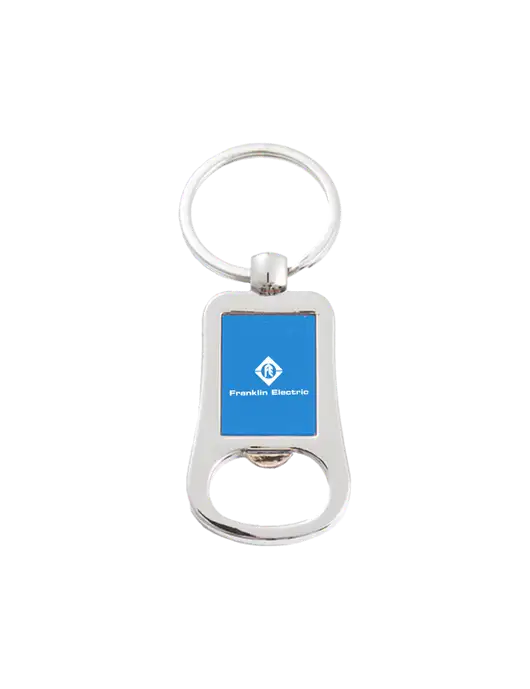 Silver & Blue Bottle Opener Keychain w/Franklin Electric Logo