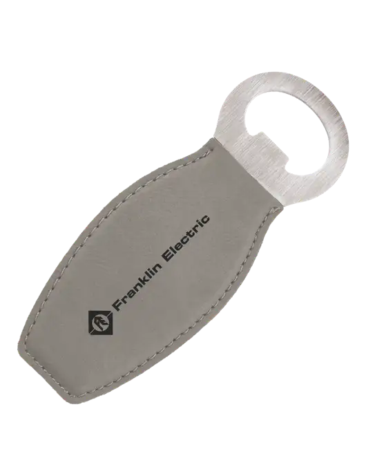 Grey Leatherette Bottle Opener with Magnet w/Franklin Electric Logo