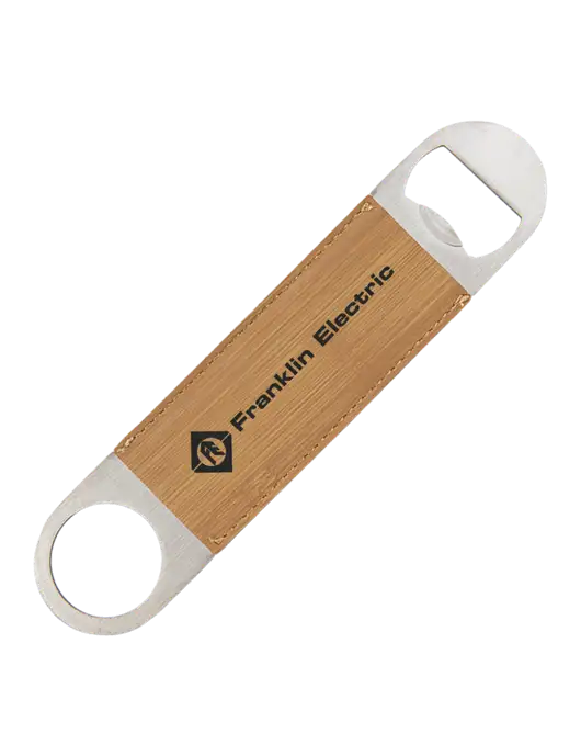 Bamboo Leatherette Bottle Opener w/Franklin Electric Logo