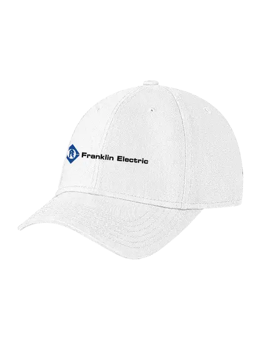 White Structured Soft Snap Closure Hook & Loop Cap w/Franklin Electric Logo