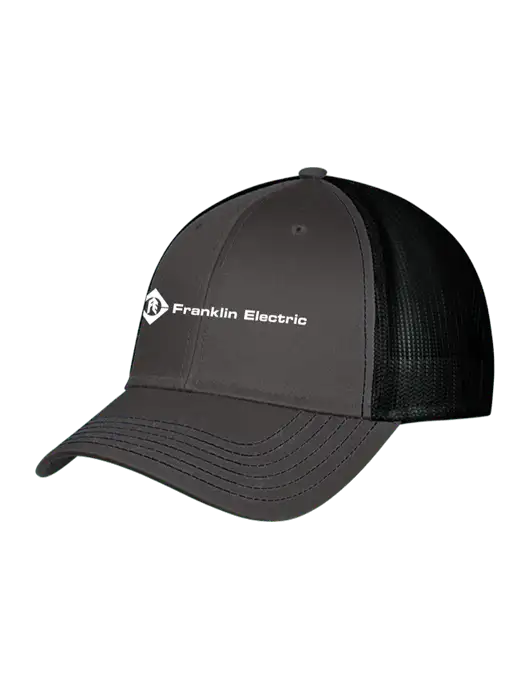Charcoal & Black Mesh Trucker Cap Snap Back w/Franklin Electric Logo