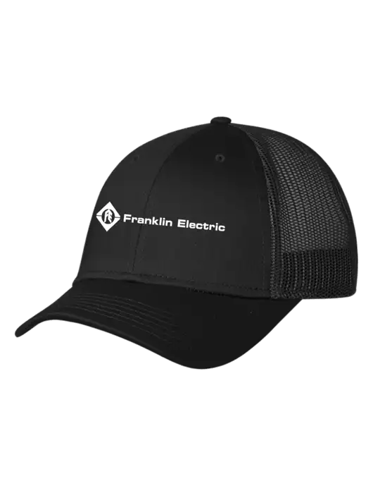 Black Mesh Trucker Cap Snap Back w/Franklin Electric Logo