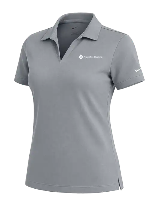 NIKE Medium Grey Womens Dri-Fit Micro Pique Polo w/Franklin Electric Logo