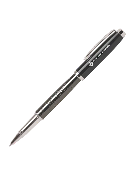 Modernist Black Rollerball Pen - Black Ink w/Franklin Electric Logo