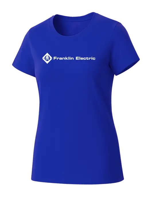 Womens Seriously Soft Royal T-Shirt w/Franklin Electric Logo