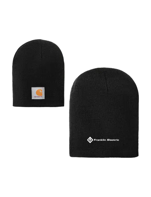 Carhartt Black Acrylic Knit Hat w/Franklin Electric Logo