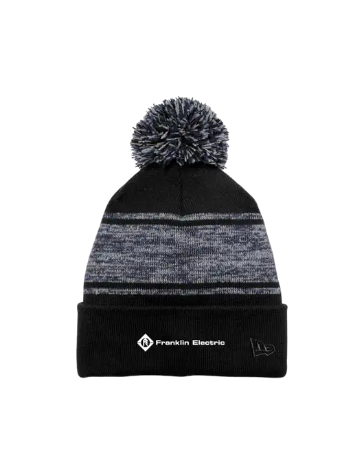 New Era Black/Navy Knit Chilled Pom Beanie w/Franklin Electric Logo