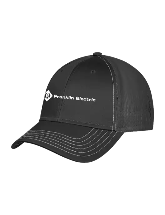 Charcoal Grey Mesh Trucker Cap Snap Back w/Franklin Electric Logo