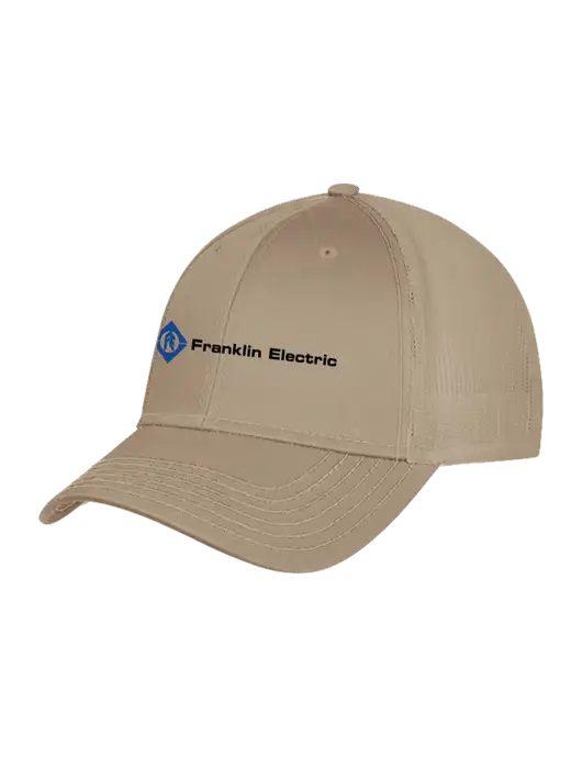 Khaki Mesh Trucker Cap Snap Back w/Franklin Electric Logo
