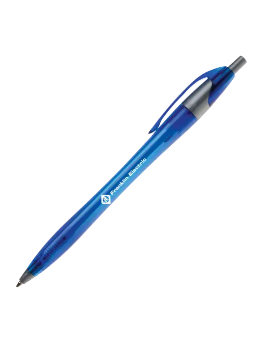 Novella Translucent Blue/Silver Jewel Pen - Blue Ink w/Franklin Electric Logo