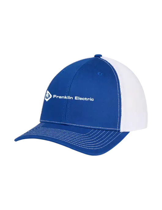 Richardson Adjustable Snapback Original 112 Trucker Cap Royal w/White Mesh w/Franklin Electric Logo