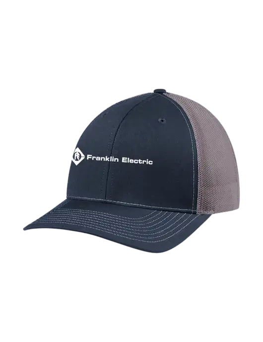 Richardson Adjustable Snapback Original 112 Trucker Cap Navy w/Charcoal Mesh w/Franklin Electric Logo