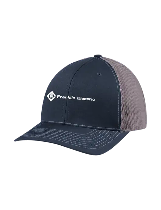 Richardson Adjustable Snapback Original 112 Trucker Cap Navy w/Charcoal Mesh w/Franklin Electric Logo