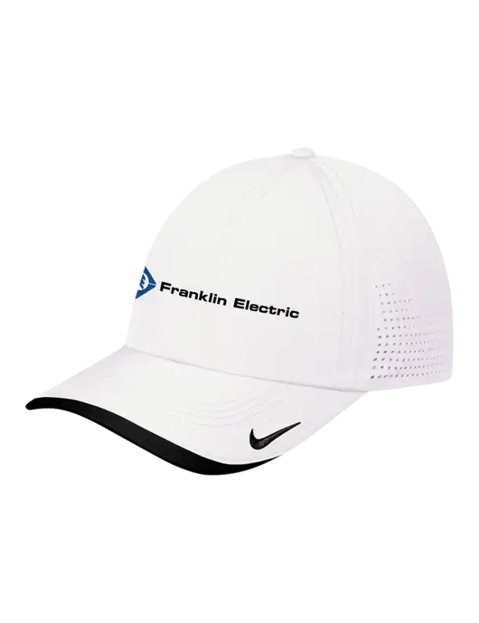 Nike White/Black Dri-FIT Perforated Performance Cap w/Franklin Electric Logo