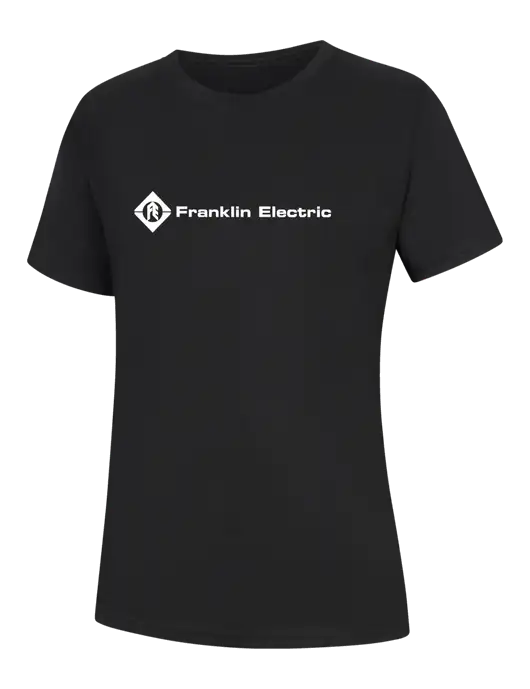 Womens Black Core Blend Tee w/Franklin Electric Logo