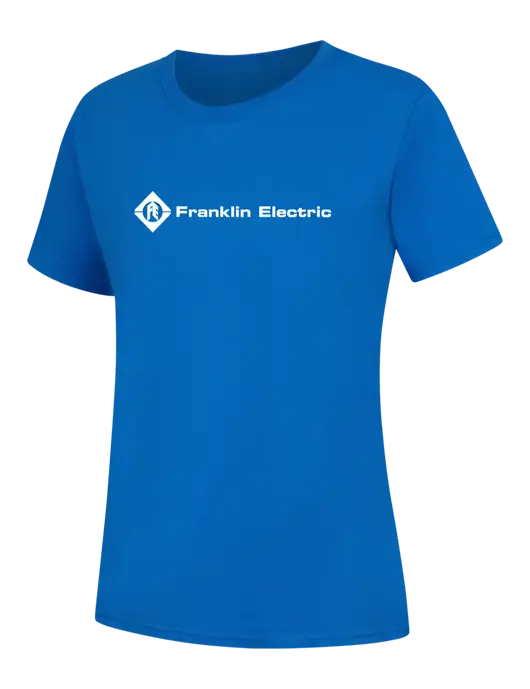 Womens Royal Blue Core Blend Tee w/Franklin Electric Logo