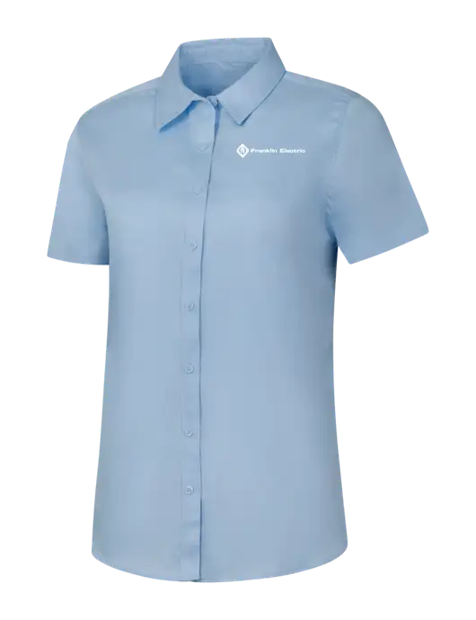 Womens Light Blue Short Sleeve Superpro React Twill Shirt w/Franklin Electric Logo