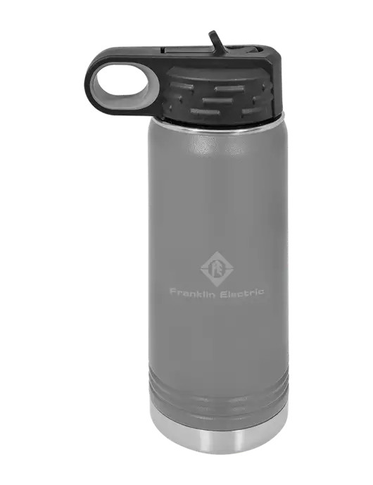 Polar Camel 20 oz Powder Coated Grey Vacuum Insulated Water Bottle w/Franklin Electric Logo