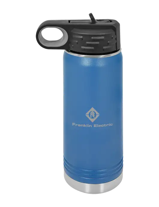 Polar Camel 20 oz Powder Coated Royal Vacuum Insulated Water Bottle w/Franklin Electric Logo