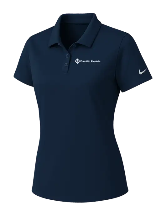 Nike Womens Navy Dry Essential Solid Polo w/Franklin Electric Logo