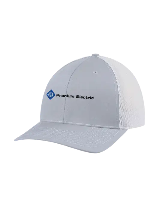 Richardson Adjustable Snapback Original 112 Trucker Cap Light Heather Grey w/White Mesh w/Franklin Electric Logo