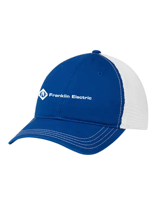 Richardson 111 Garment Washed Trucker Cap Royal w/White Mesh w/Franklin Electric Logo