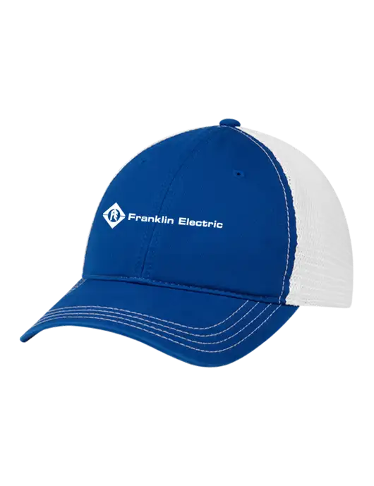 Richardson 111 Garment Washed Trucker Cap Royal w/White Mesh w/Franklin Electric Logo