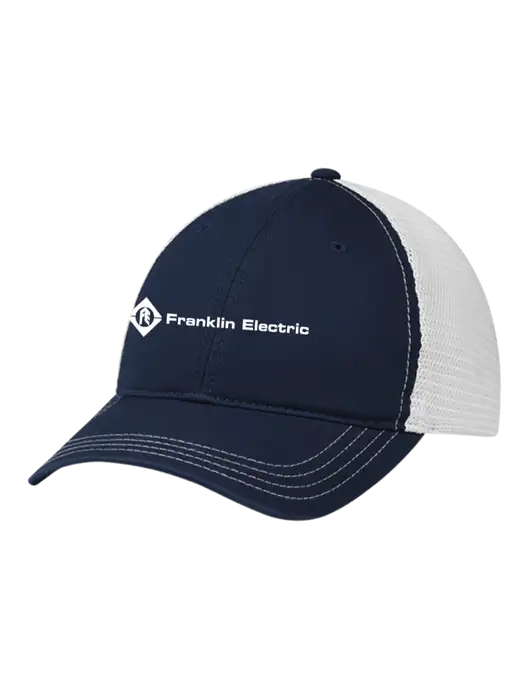 Richardson 111 Garment Washed Trucker Cap Navy w/White Mesh w/Franklin Electric Logo