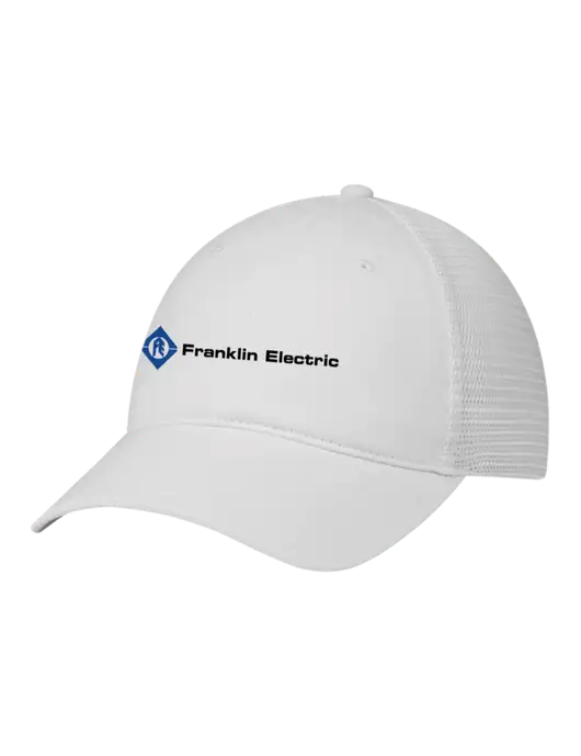 Richardson 111 Garment Washed Trucker Cap White w/White Mesh w/Franklin Electric Logo