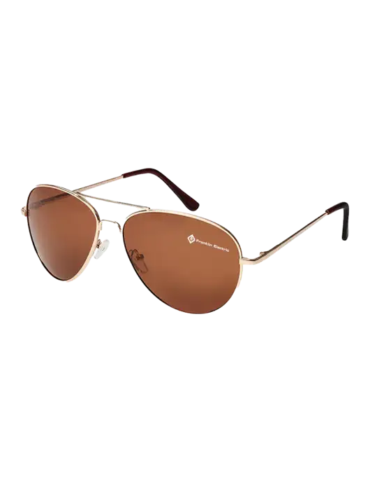 Aviator Coffee Brown with Gold Sunglasses  w/Franklin Electric Logo