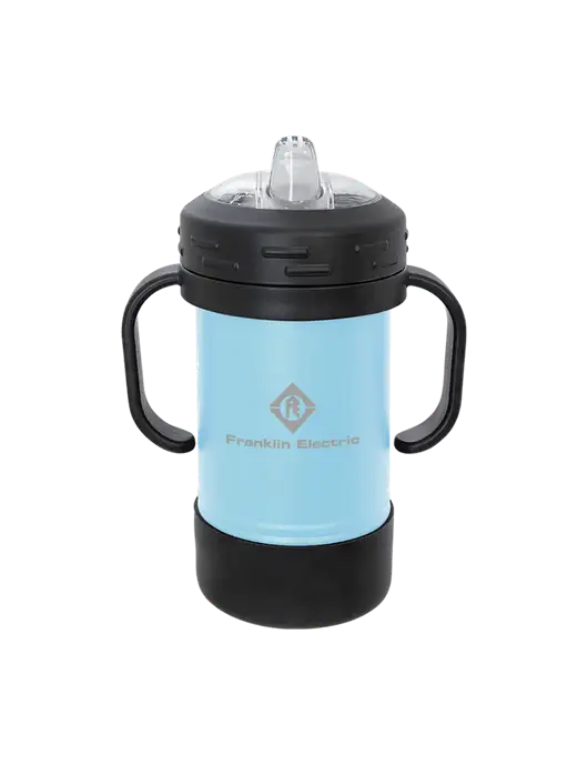 Polar Camel 10 oz Powder Coated Light Blue Sippy Cup w/Franklin Electric Logo