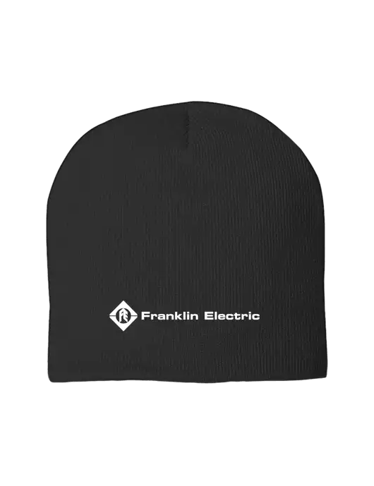 Solid Black Element Knit Beanie w/Franklin Electric Logo