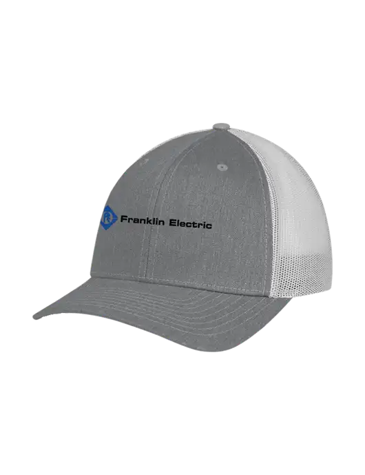 Richardson Adjustable Snapback Original 112 Trucker Cap Heather Grey w/Light Grey Mesh w/Franklin Electric Logo