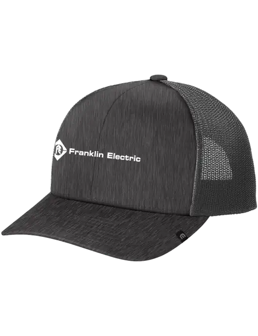 TravisMathew Very Dark Grey Heather Cruz Trucker Cap w/Franklin Electric Logo