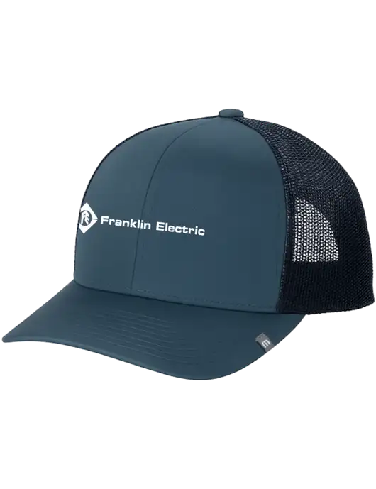 TravisMathew Dark Slate Blue Cruz Trucker Cap w/Franklin Electric Logo