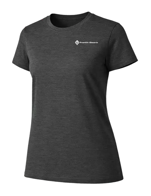 Womens Ring Spun Dark Heather Grey 4.5 oz T-Shirt w/Franklin Electric Logo
