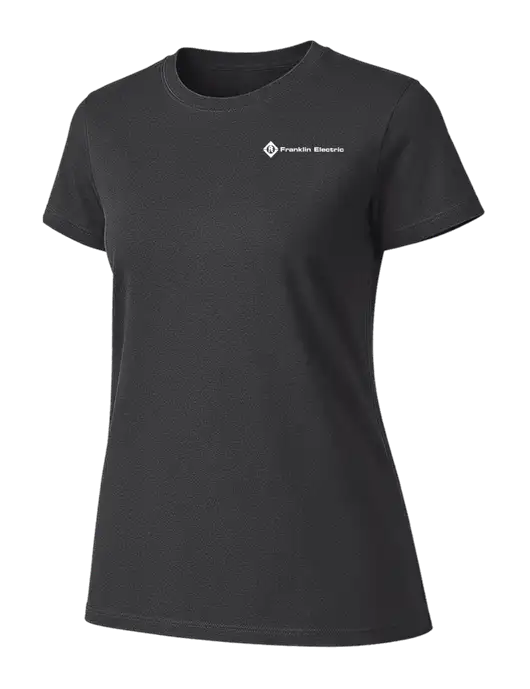 Womens Ring Spun Charcoal 4.5 oz T-Shirt w/Franklin Electric Logo